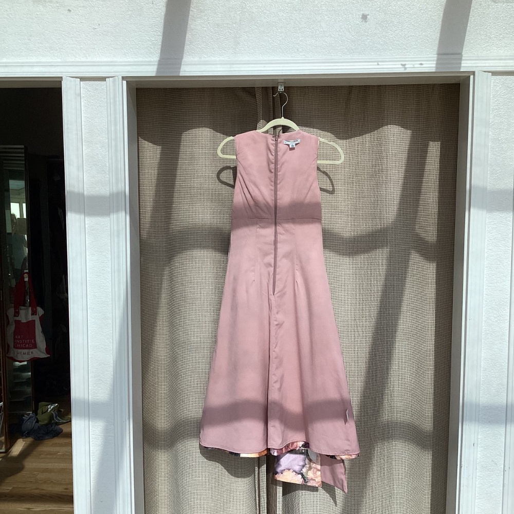 Kay Unger Dress Lani midi sleeveless pink / lavender,floral size 4 - Picture 7 of 10